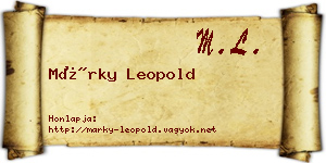 Márky Leopold névjegykártya